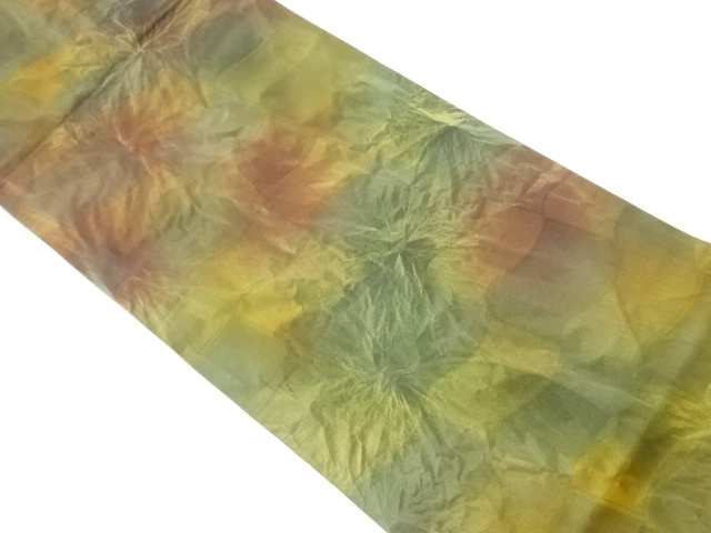 リサイクル　瓦に抽象模様袋帯